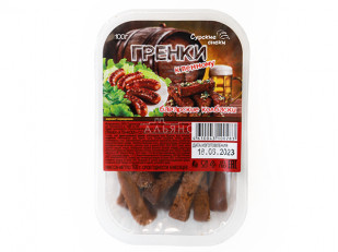 Лаваш со вкусом красной икры: Сурские гренки Баварские колбаски (100 гр)