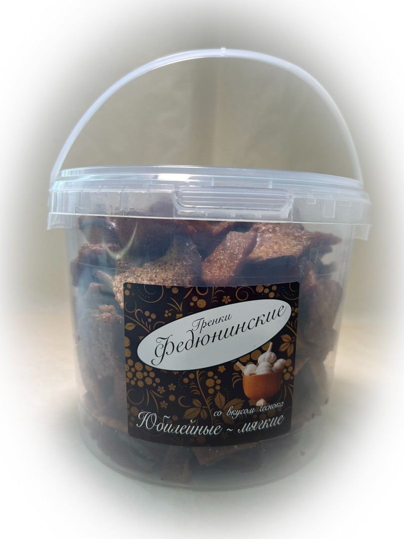 Гренки "ФЕДЮНИНСКИЕ" "Чеснок" (ведро 900 гр.) в Нахабино